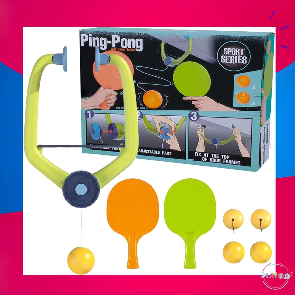 لعبة بينك بونك ثنائي اللعب مجموعة تدريب تنس الطاولة المعلقة المحمولة فوق الباب